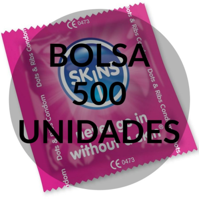 SKINS PRESERVATIVOS DOTS & RIBS BAG 500 UDS