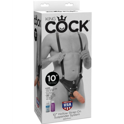 KING COCK 25,5 CM HOLLOW STRAP-ON SUSPENDER SYSTEM CARNE