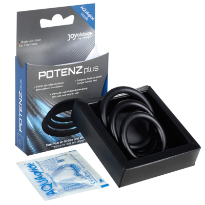 POTENZ PLUS CONJUNTO DE 3 ANÉIS PRETOS - S, M, L