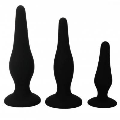 BONITO INFERIOR - PLUGUES DE SILICONE DO KIT ANAL DO INICIANTE