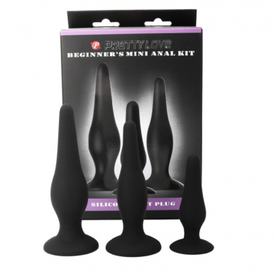 BONITO INFERIOR - PLUGUES DE SILICONE DO KIT ANAL DO INICIANTE