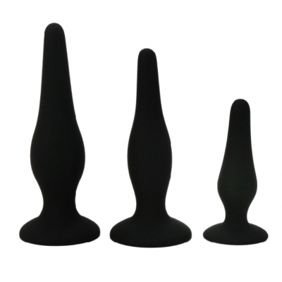 BONITO INFERIOR - PLUGUES DE SILICONE DO KIT ANAL DO INICIANTE