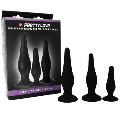 BONITO INFERIOR - PLUGUES DE SILICONE DO KIT ANAL DO INICIANTE