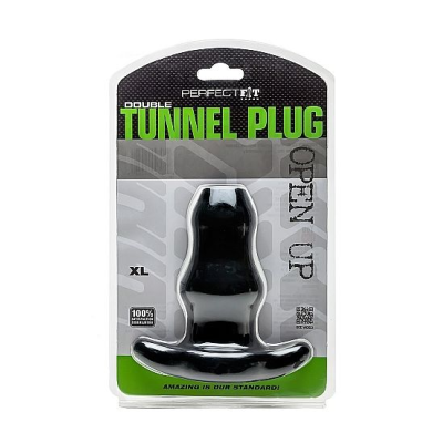 PLUGUE DE TÚNEL DUPLO DE AJUSTE PERFEITO XL LARGE - PRETO