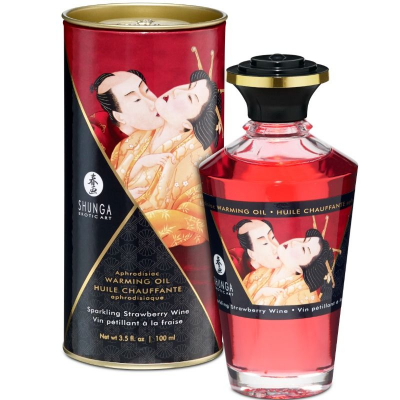 SHUNGA APHRODISIAC AQUECIMENTO ÓLEO ESPUMANTE VINHO DE MORANGO 100 ML