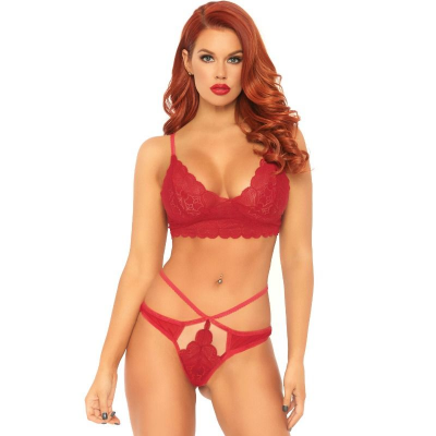 LEG AVENUE CONJUNTO 2 PEÇAS COM DUPLA TIRANTA THONG S / M