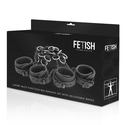 FETISH SUBMISSIVE SET ATADURAS CAMA LUXURY CON FORRO DE NOPRENO