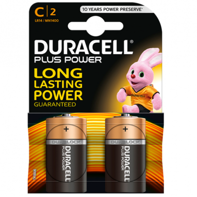 BATERIA ALCALINA DURACELL PLUS POWER C LR14 * 2