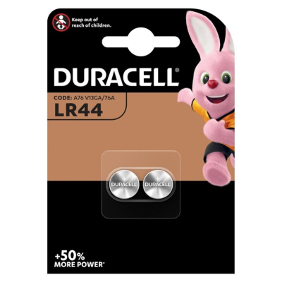 BOTÃO ALCALINO DA BATERIA DURACELL LR44 1,5V BLISTER * 2