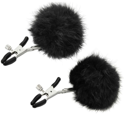 SPORTSHEETS FUR NIPPLE CLIPS PRETO