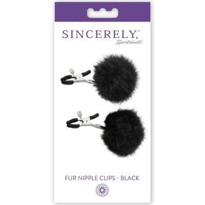 SPORTSHEETS FUR NIPPLE CLIPS PRETO