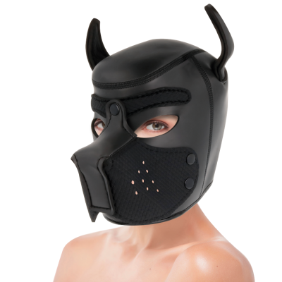 DARKNESS NEOPRENE DOG HOOD WITH REMOVABLE MUZZLE M