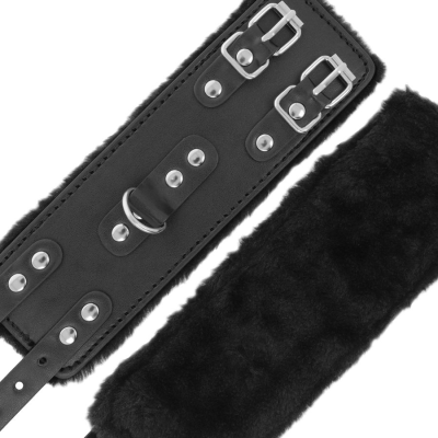 DARKNESS  WRIST RESTRAINTS BLACK WITH FUR