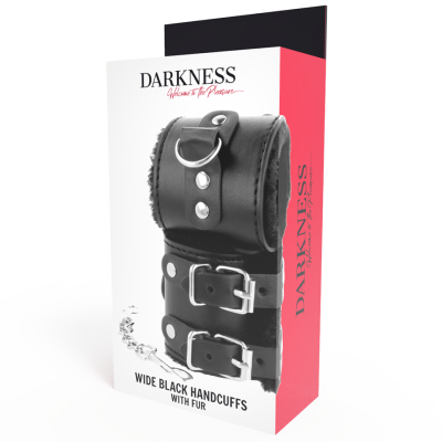 DARKNESS  WRIST RESTRAINTS BLACK WITH FUR