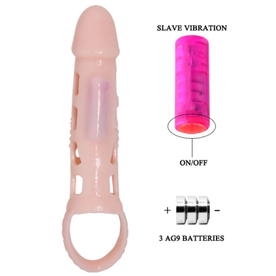 BAILE FUNDA EXTENSORA PENE CON VIBRACION Y STRAP 13.5 CM