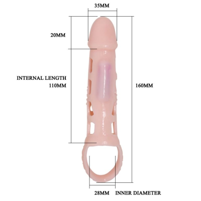 BAILE FUNDA EXTENSORA PENE CON VIBRACION Y STRAP 13.5 CM