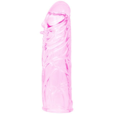 FUNDA ROSA  PENE SILICONA ESTIMULANTE 13CM