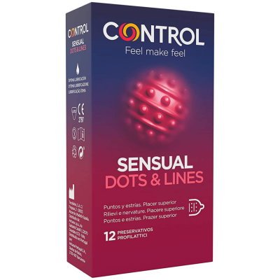 CONTROL SENSUAL DOTS & LINES PUNTOS Y ESTRIAS 12 UDS