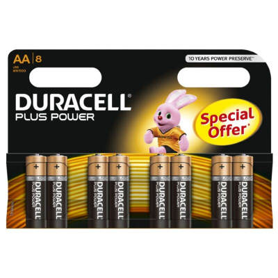 BATERIA ALCALINA DURACELL PLUS POWER AA LR6 * 8