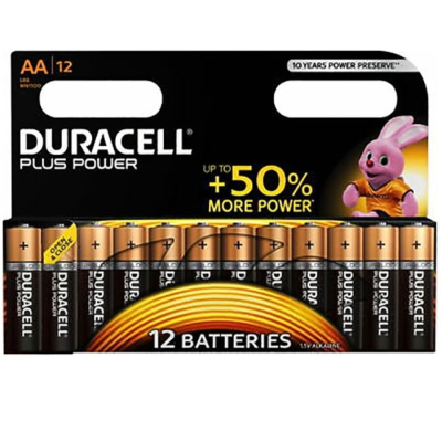 BATERIA ALCALINA DURACELL PLUS POWER AA LR6 * 12