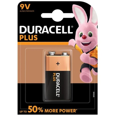 BATERIA ALCALINA DURACELL PLUS POWER 9V LR61 * 1