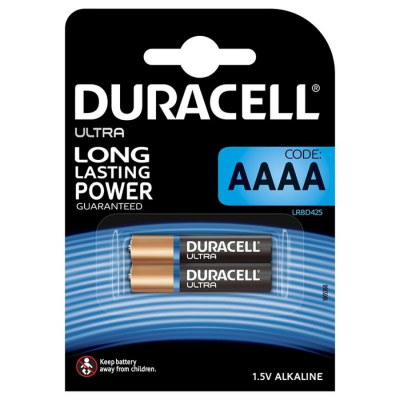 BATERIA ALCALINA DURACELL ULTRA POTÊNCIA AAAA MX2500 1,5V BLISTER * 2