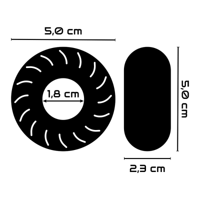 ALIMENTAÇÃO DO ANEL SUPER FLEXÍVEL RESISTENTE 5CM PR08 PRETO