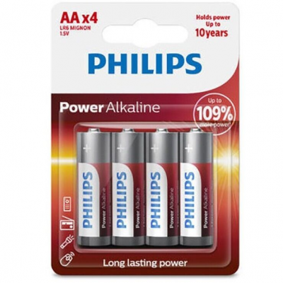 BATERIA ALCALINA DA PHILIPS POWER AA LR6 * 4