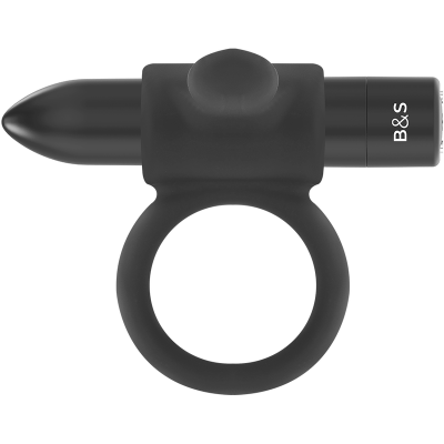 BLACK&SILVER CAMERON RECHARGEABLE VIBRATING RING BLACK