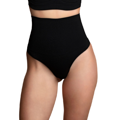 BYE BRA SEAMLESS CINTURA ALTA THONG MEDIUM CONTROL - BLACK S