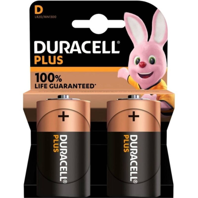 DURACELL PLUS POWER 100 PILA ALCALINA D LR20 BLISTER*2