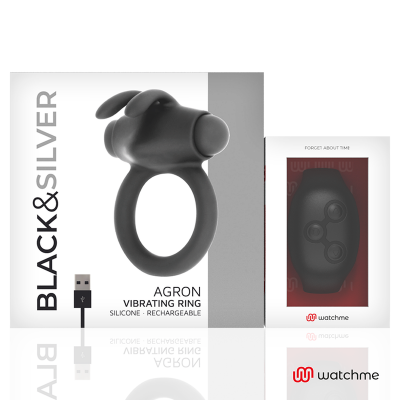 BLACK&SILVER AGRON REMOTE CONTROL COCKRING WATCHME