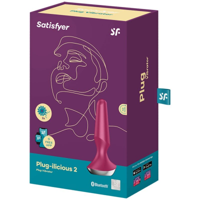 SATISFYER PLUG ILICIOUS 2 PLUG VIBRATOR - BERRY