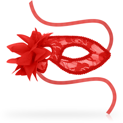 MÁSCARAS DE Renda EYEMASK E FLOR - VERMELHO