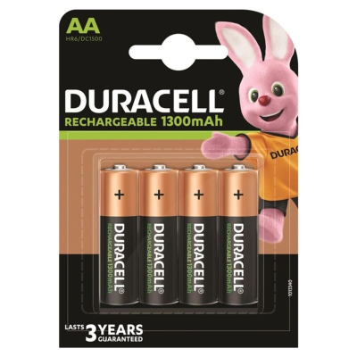 BATERIA RECARREGÁVEL DURACELL HR6 AA 1300mAh 4 UNIDADE