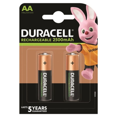 BATERIA RECARREGÁVEL DURACELL HR6 AA 2500mAh 2 UNIDADE