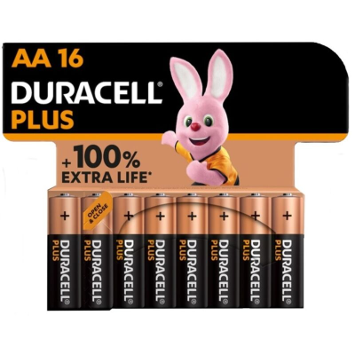 UNIDADE DE BATERIA DURACELL PLUS POWER 100 ALCALINA AA LR6 16