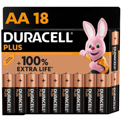 UNIDADE DE BATERIA DURACELL PLUS POWER 100 ALCALINA AA LR6 18