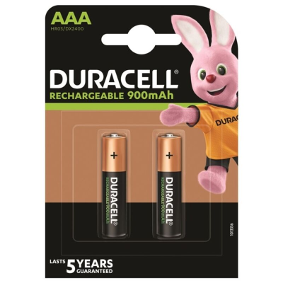 BATERIA RECARREGÁVEL DURACELL HR03 AAA 900mAh 2 UNIDADE