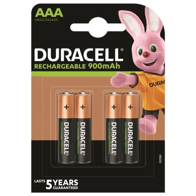 BATERIA RECARREGÁVEL DURACELL HR03 AAA 900mAh 4 UNIDADE