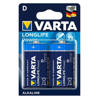 VARTA LONGLIFE POTÊNCIA ALCALINA BATERIA D LR20 2 UNIDADE