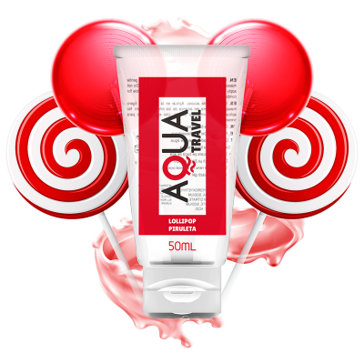 AQUA TRAVEL LOLLIPOP FLAVOR LUBRIFICANTE À BASE DE ÁGUA - 50 ML