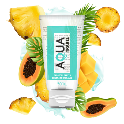 AQUA TRAVEL FLAVOR FRUTAS TROPICAIS LUBRIFICANTES À BASE DE ÁGUA - 50 ML