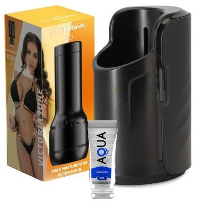 KIIROO KEON + FEEL VICTORIA JUNHO STROKER + AQUA QUALITY LUBE 50 ML