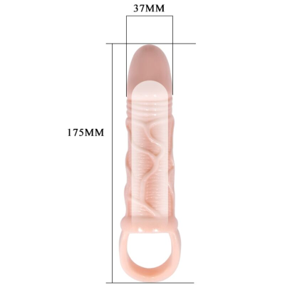 MANGA DE PÊNIS DE SILICONE BAILE COM ALÇAS BOLAS 13,5 CM