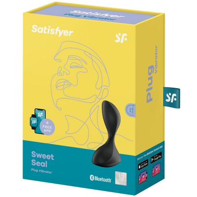 PLUGUE VIBRATÓRIO SELO DOCE SATISFYER - PRETO