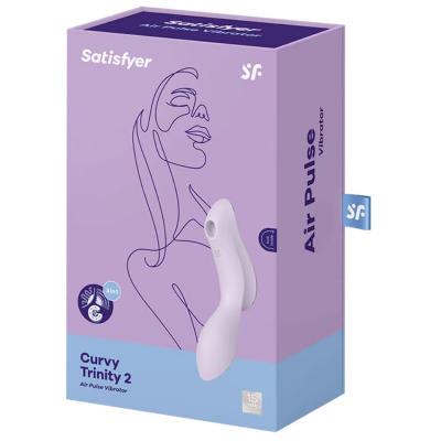 ESTIMULADOR E VIBRADOR SATISFYER CURVY TRINITY 2 - ROXO