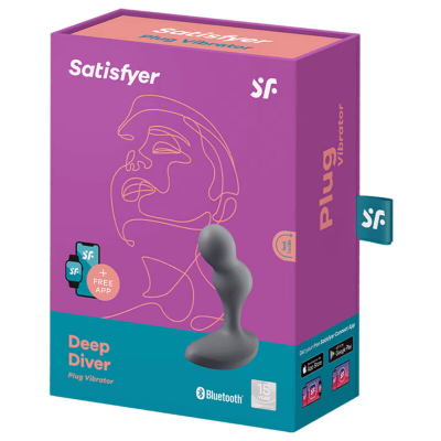 PLUGUE VIBRATÓRIO SATISFYER DEEP DIVER - CINZA