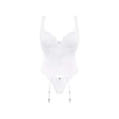 OBSESSIVE - AMOR BLANCO CORSET & THONG L/XL