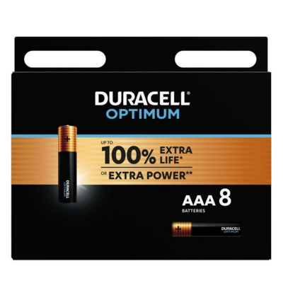 BATERIA ALCALINA DURACELL OPTIMUM AAA LR03 8 UNIDADES